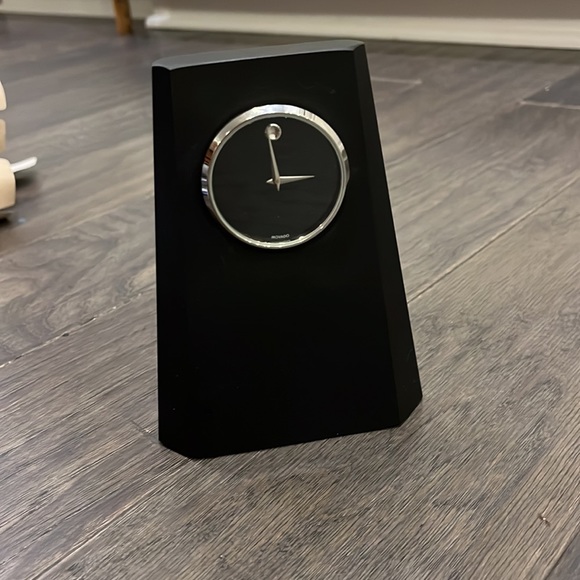 Movado Accents Movado Desk Office Work Clock Black Untested Vintage